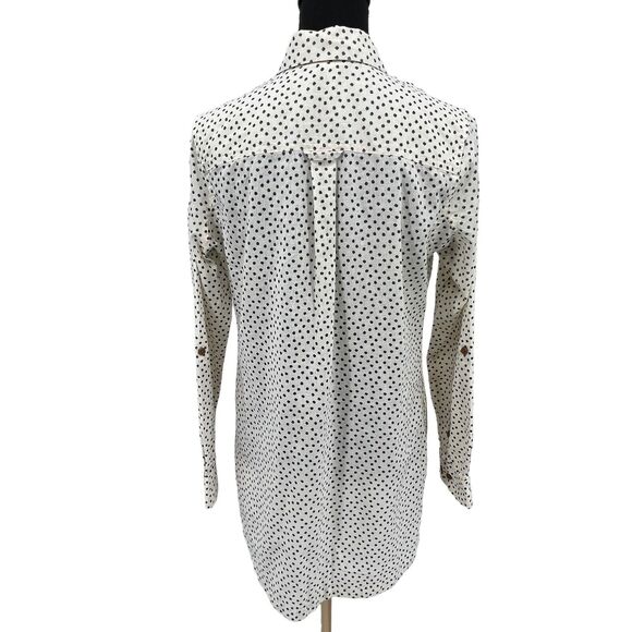 Duluth Trading Hemp Organic Cotton Button Front‎ Tunic-Wm’s Sz XSmall Grey/White - Picture 3 of 8